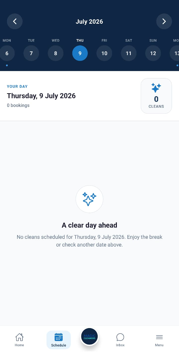 Magic Cleaners Pro calendar