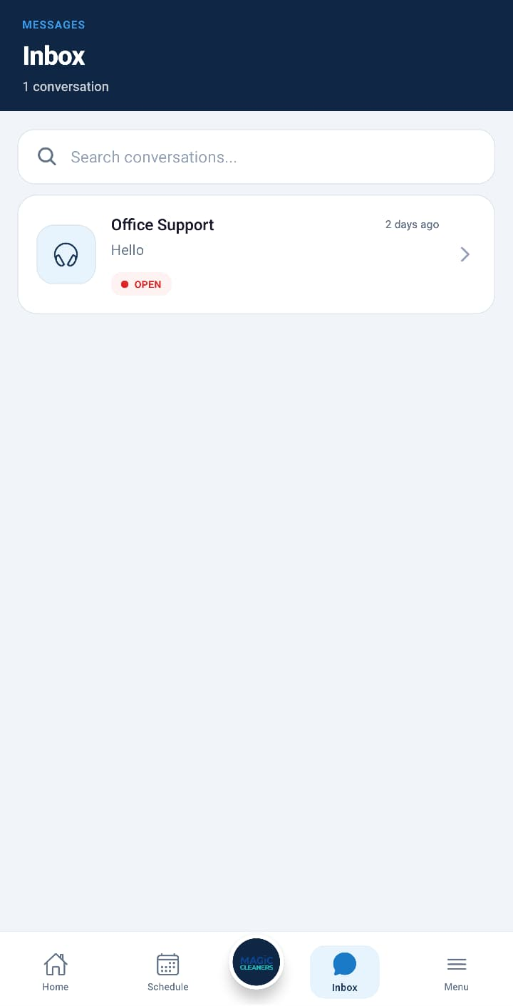 Inbox and messages in Magic Cleaners Pro